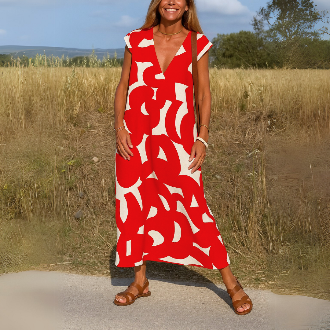 Valérie | Flowing dress with V-neck
