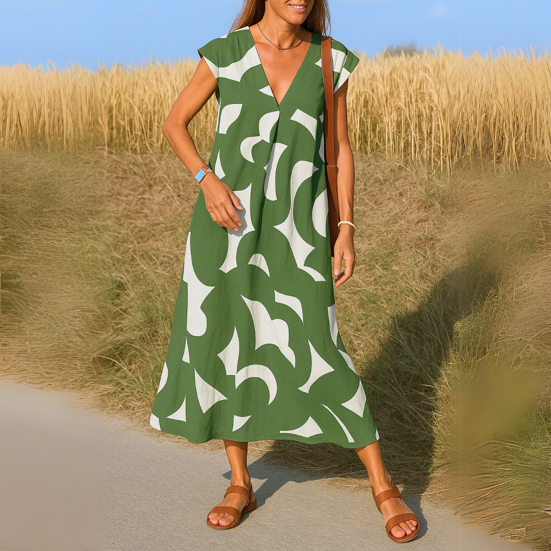 Valérie | Flowing dress with V-neck