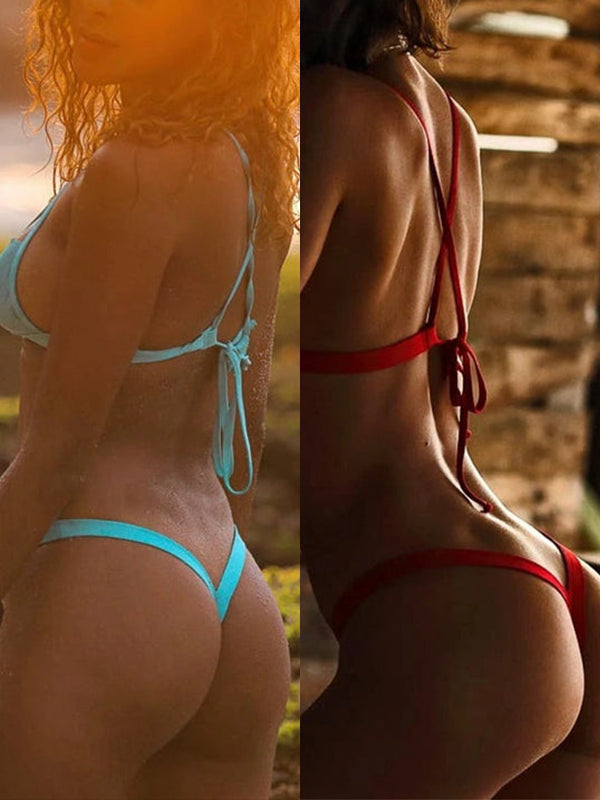 Cross Cutout Micro Bikini Set