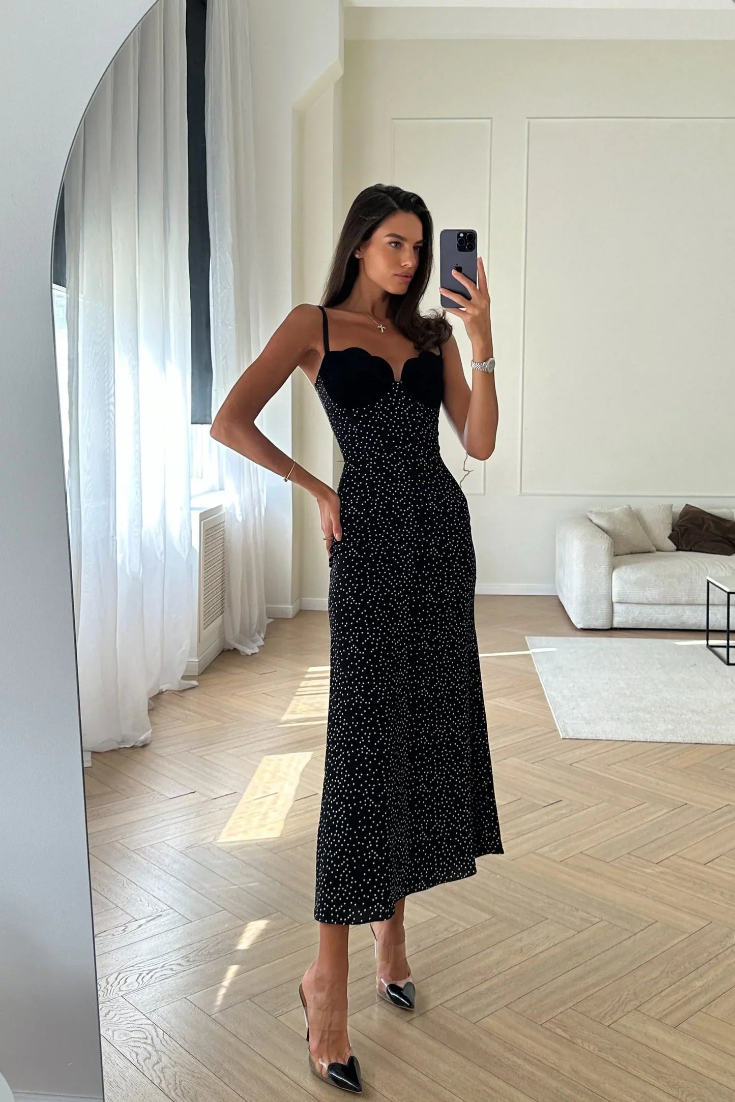 Selina™ | Polka Dot Midi Dress