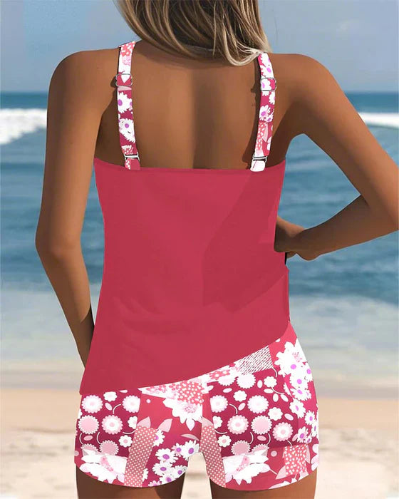 Yara – Sporty swimsuit with boxer shorts