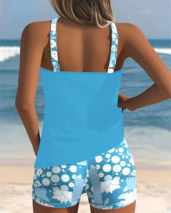 Yara – Sporty swimsuit with boxer shorts