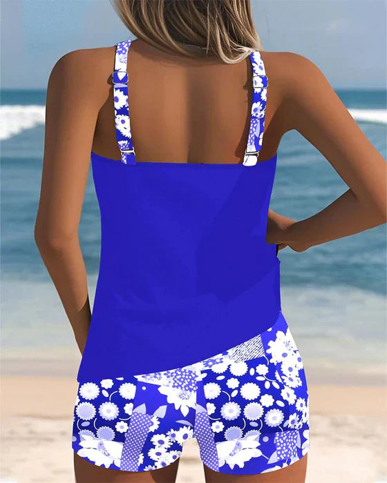 Yara – Sporty swimsuit with boxer shorts