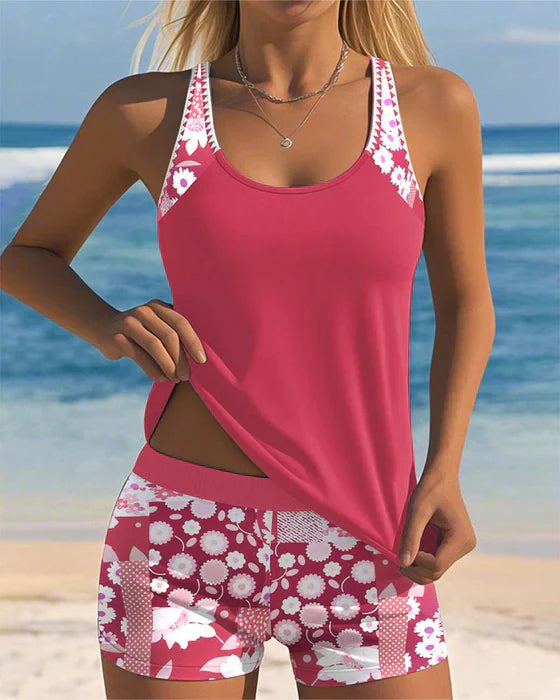 Yara – Sporty swimsuit with boxer shorts