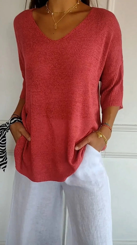 Cassandra™ | Elegant V-Neck Top