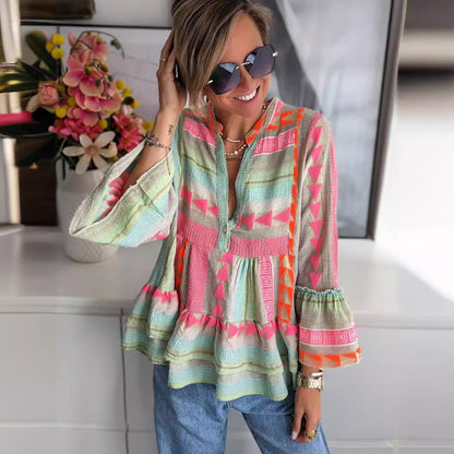 Tess™ - Boho Printed Top