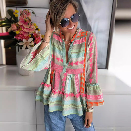 Tess™ - Boho Printed Top