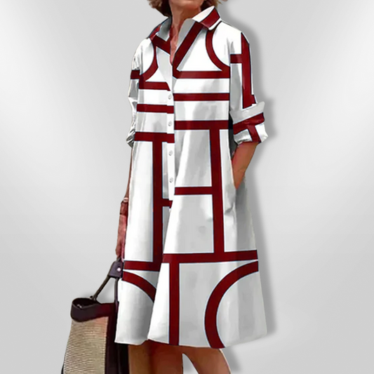 Lynna – Casual Midi Dress with Pockets and Buttons
