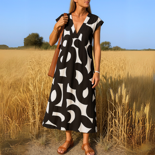 Valérie | Flowing dress with V-neck