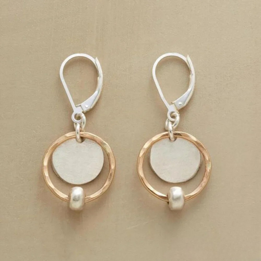 Vintage Pearl Earrings with Gold and Silver Plating
