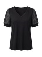 Thea | Women's V-Neck Puff Sleeve Top