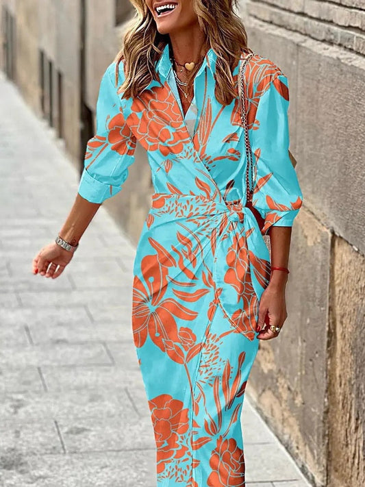 Clarissa | Striped Midi Shirt Dress