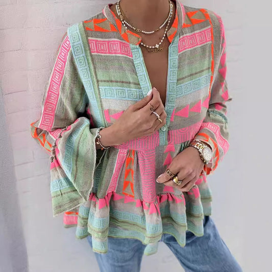 Tess™ - Boho Printed Top
