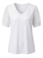 Thea | Women's V-Neck Puff Sleeve Top