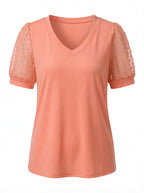 Thea | Women's V-Neck Puff Sleeve Top
