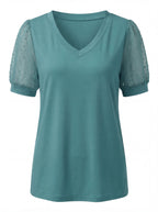 Thea | Women's V-Neck Puff Sleeve Top