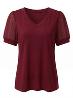 Thea | Women's V-Neck Puff Sleeve Top