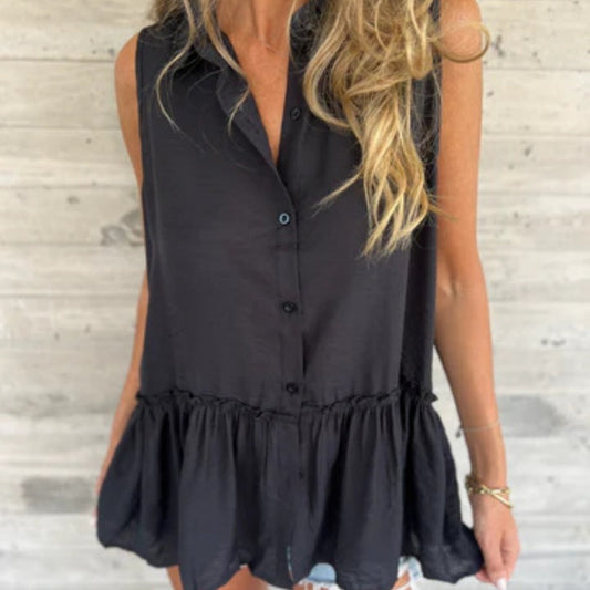 Letty™ - Ruffle Buttoned Top